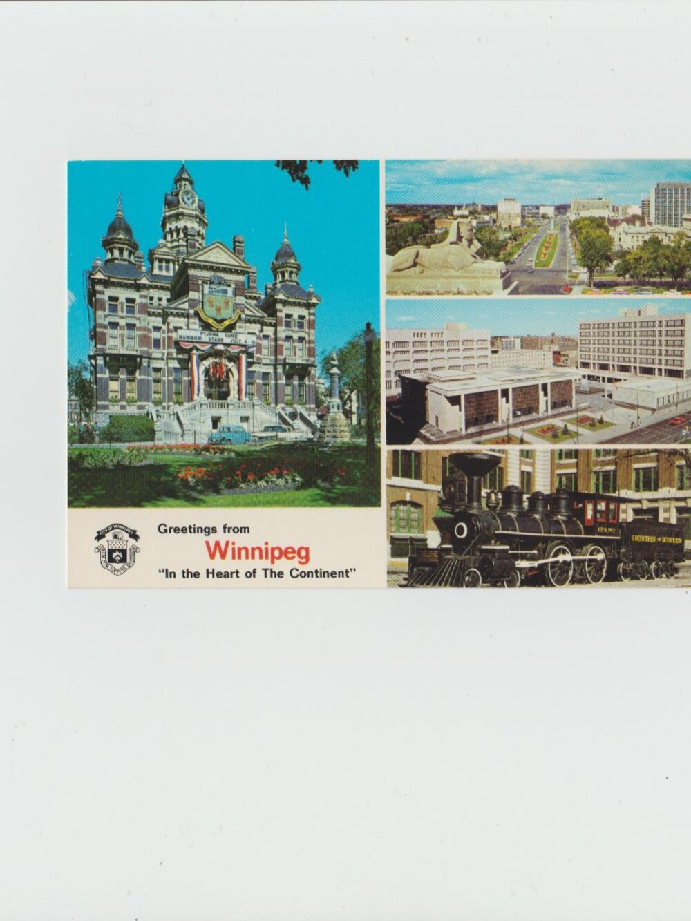 Greetings From Winnipeg " In The Heart Of The Continent" Postcard